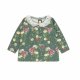 Hust And Claire Aime Langrmet T-Shirt med Krave og Blomsterprint, Grn