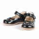 Pom Pom Lak Sandal med Velcro, Black